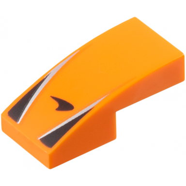 orange slope curved 2 x 1 x 2 3 with mclaren logo silver stripes black triangles pattern