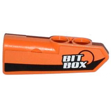 orange technic panel fairing 21 very small smooth side b with black stripe and bit box pattern sticker - set 42026