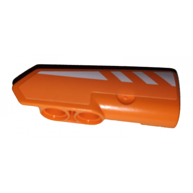 orange technic panel fairing 21 very small smooth side b with white stripes on black background pattern sticker - set 42038