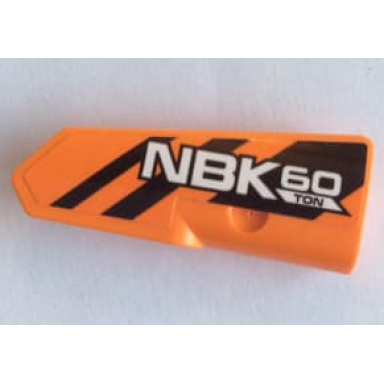 orange technic panel fairing 21 very small smooth side b with nbk60 ton and black stripes pattern sticker - set 42062