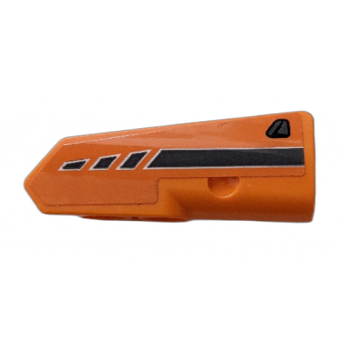 orange technic panel fairing 21 very small smooth side b with dark bluish gray broken stripe and door handle pattern sticker - set 42076