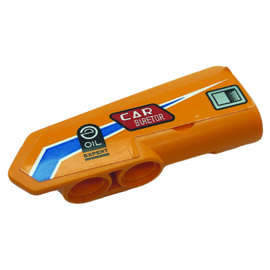 orange technic panel fairing 21 very small smooth side b with dark azure line logos oil expertcar buretor and air vent pattern sticker - set 42104