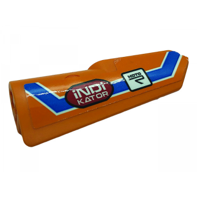 orange technic panel fairing 21 very small smooth side b with dark azure line logos moto and indi kator pattern sticker - set 42104