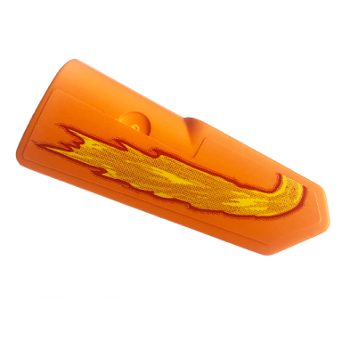 orange technic panel fairing 21 very small smooth side b with yellow flames pattern sticker - set 42135