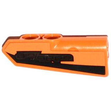 orange technic panel fairing 22 very small smooth side a with black stripe and air geer pattern sticker - set 42026