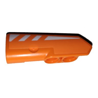 orange technic panel fairing 22 very small smooth side a with white stripes on black background pattern sticker - set 42038