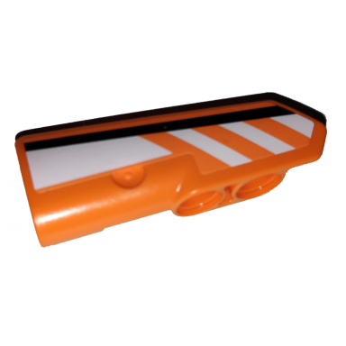 orange technic panel fairing 22 very small smooth side a with black and white stripes on orange background pattern sticker - set 42038