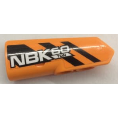 orange technic panel fairing 22 very small smooth side a with nbk60 ton and black stripes pattern sticker - set 42062