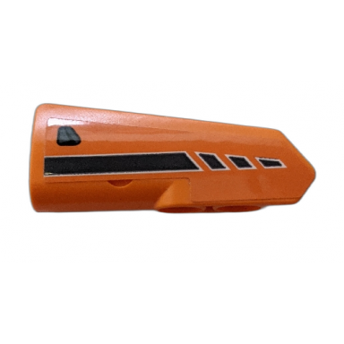orange technic panel fairing 22 very small smooth side a with dark bluish gray broken stripe and door handle pattern sticker - set 42076