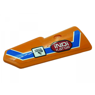 orange technic panel fairing 22 very small smooth side a with dark azure line logos moto and indi kator pattern sticker - set 42104