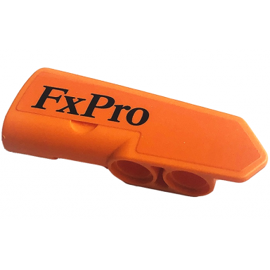 orange technic panel fairing 22 very small smooth side a with black fxpro pattern sticker - set 42141