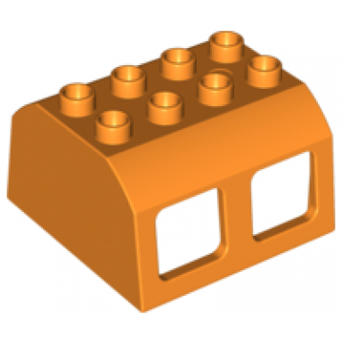 orange duplo train locomotive cabin roof 2 x 4 studs 4 medium windows