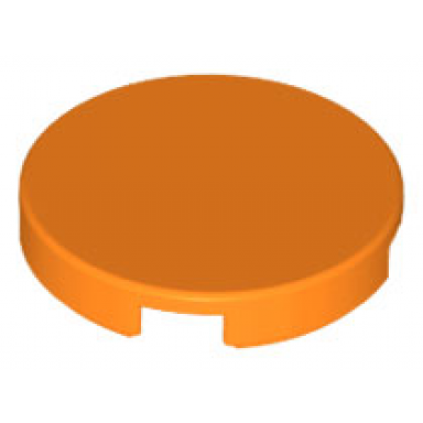 orange tile round 2 x 2 with bottom stud holder