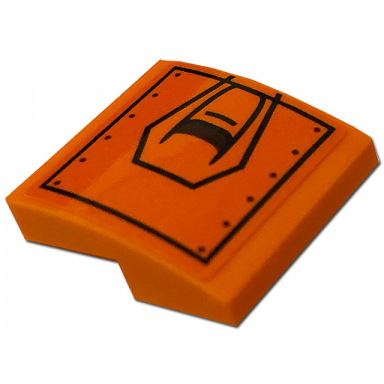 orange slope curved 2 x 2 x 2 3 with hull plate black lines rivets and dark brown air intake pattern model left side sticker - set 76193