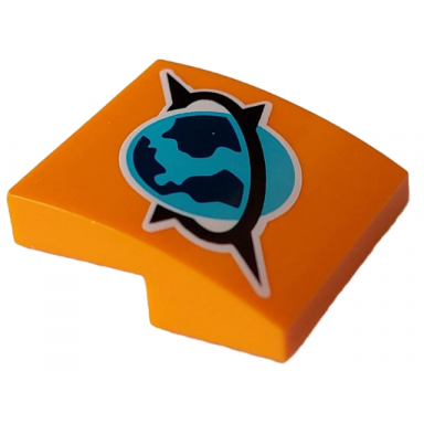 orange slope curved 2 x 2 x 2 3 with medium azure dark blue and black arctic explorer logo with white outline pattern