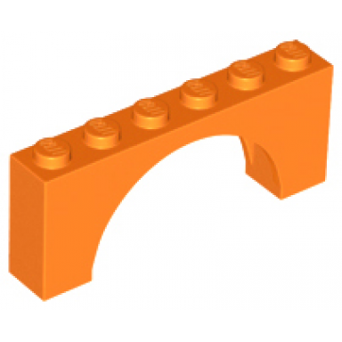 orange arch 1 x 6 x 2 - medium thick top without reinforced underside