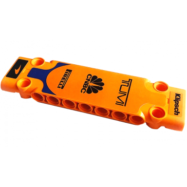 orange technic panel plate 3 x 11 x 1 with klipsch tumi cnbc pirelli and mclaren logos pattern sticker - set 42141 second version