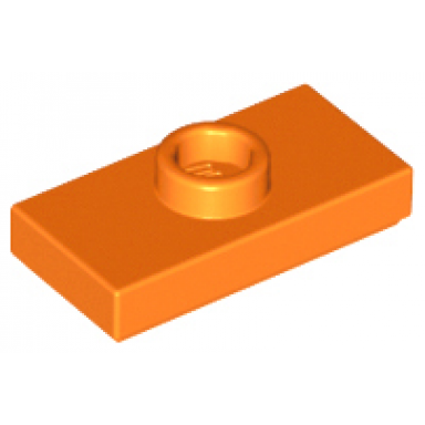 orange plate modified 1 x 2 with 1 stud with groove and bottom stud holder jumper