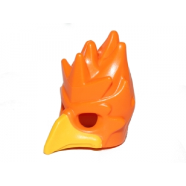 orange minifigure headgear mask bird phoenix with yellow beak pattern