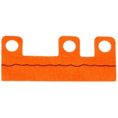 orange minifigure skirt cloth length 10mm with black wavy line pattern