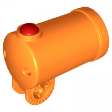 orange duplo cannon shooting with axle hole red firing button and locking ring