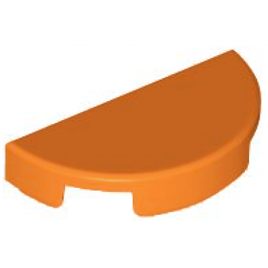 orange tile round 1 x 2 half