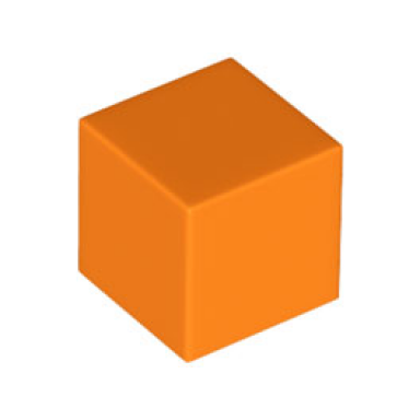 orange minifigure head modified cube plain