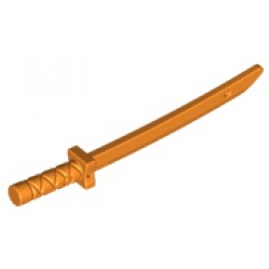 orange minifigure weapon sword shamshir katana square guard with capped pommel and holes in crossguard and blade