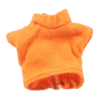 orange scala clothes female sweater with turtleneck and short sleeves