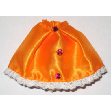belville clothes skirt long satin with 3 red jewels and white lace trim