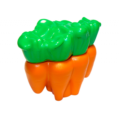 orange duplo carrots with bright green leaves pattern