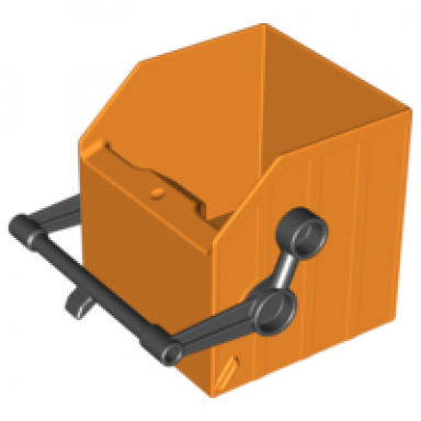 orange duplo garbage bucket with black lever