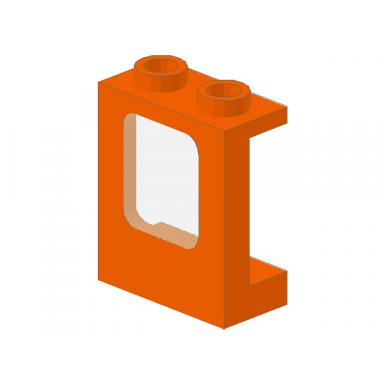 orange window 1 x 2 x 2 plane with trans-clear glass 2377 4862