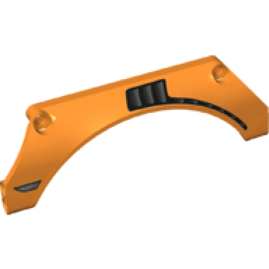 orange technic panel car mudguard arched 15 x 2 x 5 with vent grille pattern model left side