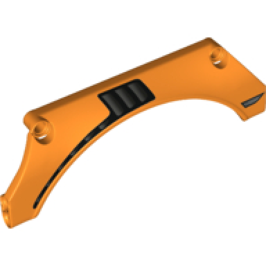 orange technic panel car mudguard arched 15 x 2 x 5 with vent grille pattern model right side