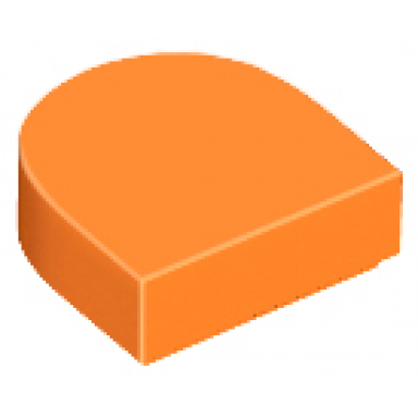 orange tile round 1 x 1 half circle extended
