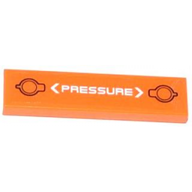 orange tile 1 x 4 with black filler caps white arrows and pressure pattern sticker - sets 70704 70705