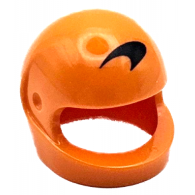 orange minifigure headgear helmet motorcycle standard with black mclaren logo pattern