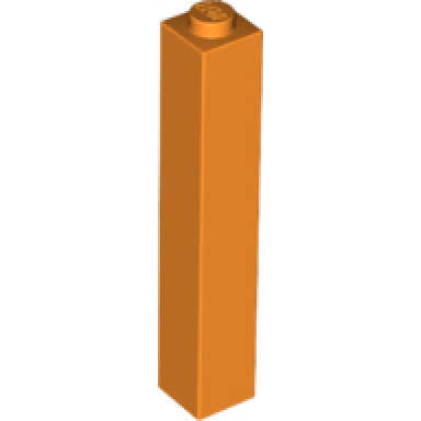 orange brick 1 x 1 x 5 - solid stud