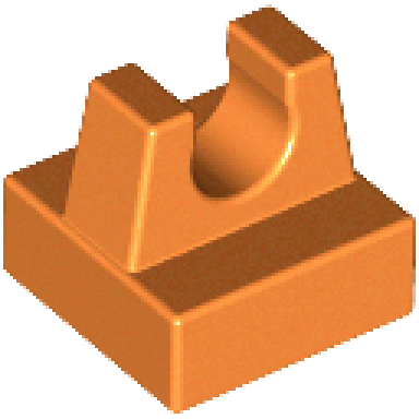 orange tile modified 1 x 1 with clip