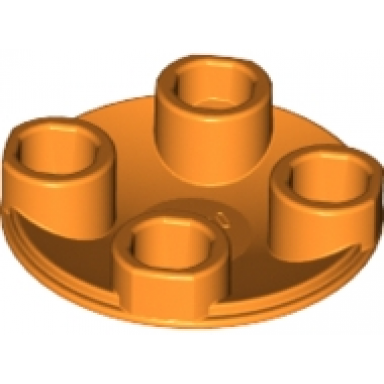 orange plate round 2 x 2 with rounded bottom boat stud