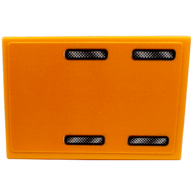 orange tile 2 x 3 with black and silver air vent grilles pattern sticker - set 76918