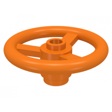 orange technic steering wheel small 3 studs diameter