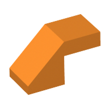 orange slope 45 2 x 1 with cutout without stud