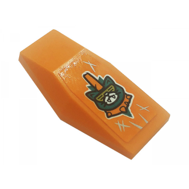 orange large figure armor plate small with cat with sunglasses and collar pattern sticker - set 80020