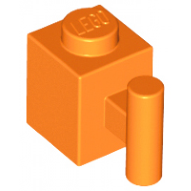 orange brick modified 1 x 1 with bar handle
