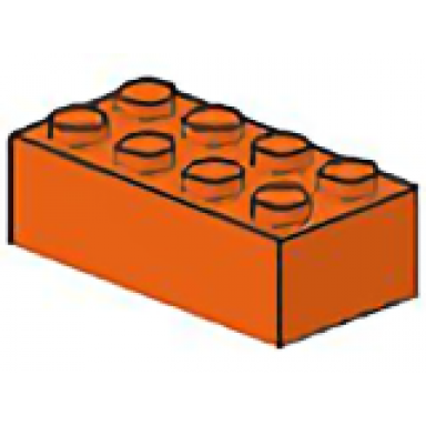 orange magnet brick 2 x 4