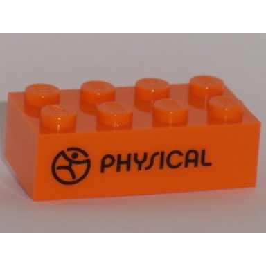 orange brick 2 x 4 with black physical pattern play day 2018