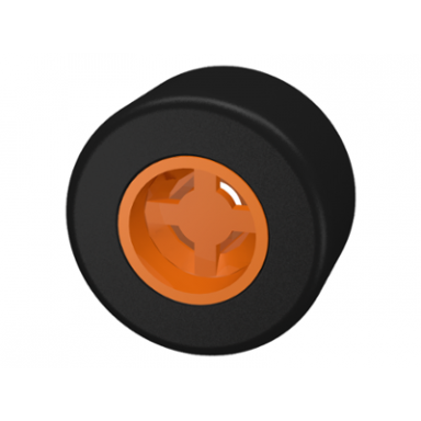 orange wheel 8mm d x 9mm for slicks hole notched for wheels holder pin with black tire smooth small wide slick 30027b 30028