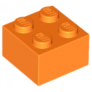 orange brick 2 x 2